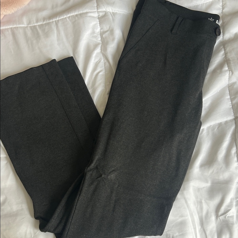 Betabrand Women's Gray Straight Leg Pants